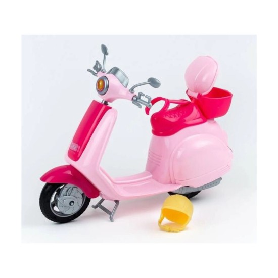 Anlily baba rózsaszín robogóval és sisakkal, 29 cm magas Anlily baba rózsaszín robogóval és sisakkal, 29 cm magas