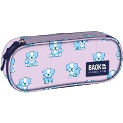 BackUp tolltartó, ovális, cipzáras, kék kiskutyás