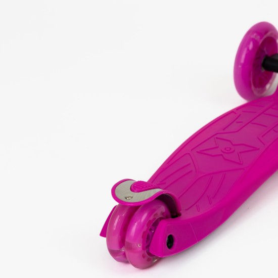 WIGO összecsukható, 3 kerekű, LED-es gyerekroller kislányoknak, pink