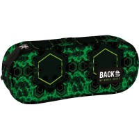 Backup egyrekeszes ovális tolltartó, kaleidoszkóp - zöld