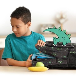 BackUP ergonomikus iskolatáska és hátizsák fiúknak, háromrekeszes, green hologram