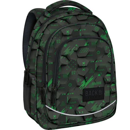 BackUP ergonomikus iskolatáska és hátizsák, háromrekeszes, 3D geometry