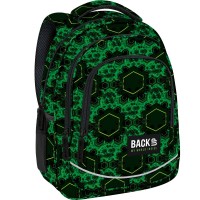 BackUP ergonomikus iskolatáska és hátizsák, háromrekeszes, kaleidoszkóp - zöld