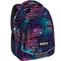 BackUP ergonomikus iskolatáska és hátizsák, háromrekeszes, szívecskés színes