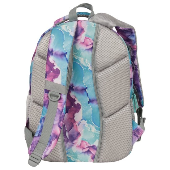 BackUp ergonomikus iskolatáska és hátizsák lányoknak, háromrekeszes, aquarell dream