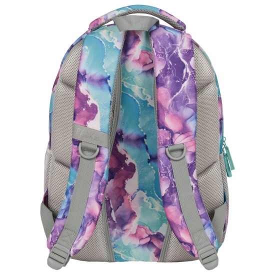 BackUp ergonomikus iskolatáska és hátizsák lányoknak, háromrekeszes, aquarell dream