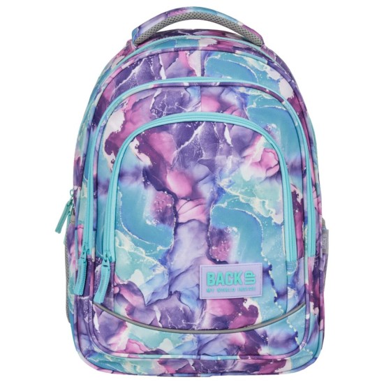 BackUp ergonomikus iskolatáska és hátizsák lányoknak, háromrekeszes, aquarell dream