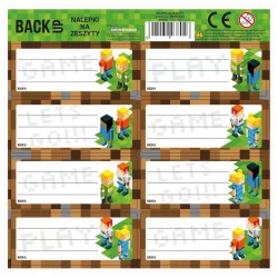 Backup füzetcimke, iskolai matrica könyvekhez és füzetekhez, Minecraft, Game Level