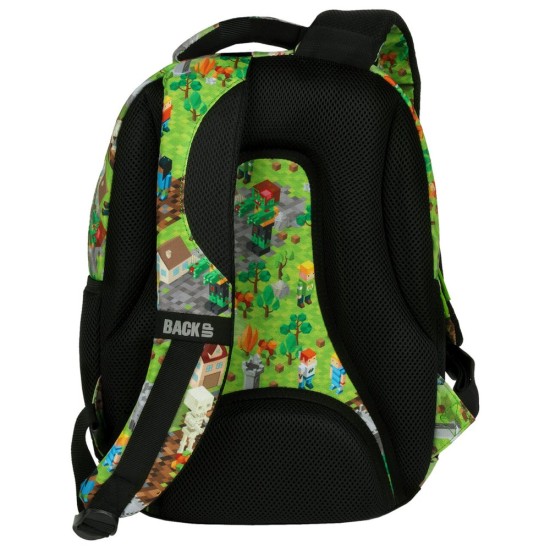 BackUP iskolatáska/gyerek hátizsák fiúknak, háromrekeszes, Minecraft gamer