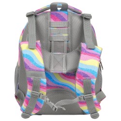 BackUP gyerek iskolatáska/hátizsák lányoknak, rainbow waves, szirvárványos