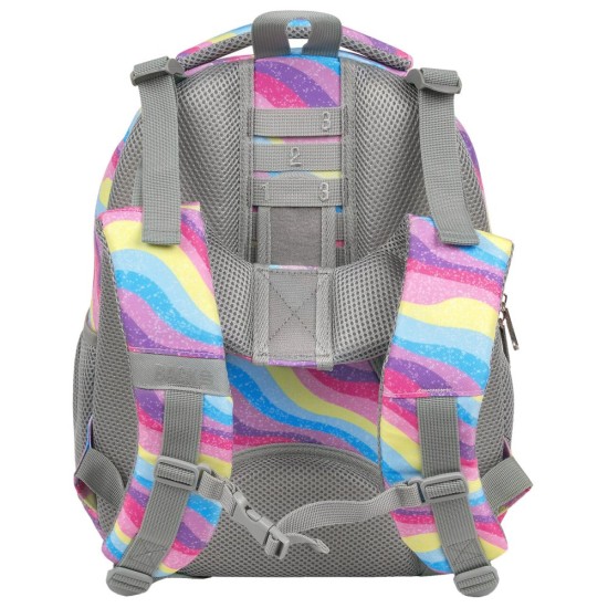 BackUP gyerek iskolatáska/hátizsák lányoknak, rainbow waves, szirvárványos