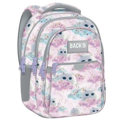 BackUP gyerek iskolatáska/hátizsák, háromrekeszes, felhő cicás