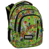 BackUP iskolatáska és hátizsák fiúknak, 3 rekeszes, Minecraft Gamer