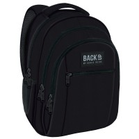 BackUP iskolatáska, hátizsák háromrekeszes, simple black