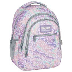 BackUP iskolatáska, hátizsák lányoknak, háromrekeszes, pink pasztell