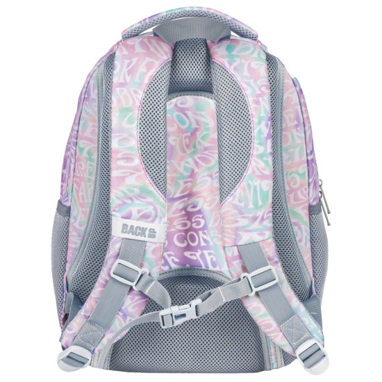 BackUP iskolatáska, hátizsák lányoknak, háromrekeszes, pink pasztell