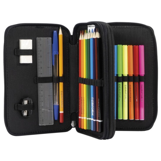 BackUP kétemeletes tolltartó lányoknak, felszereléssel, pepita fantasy