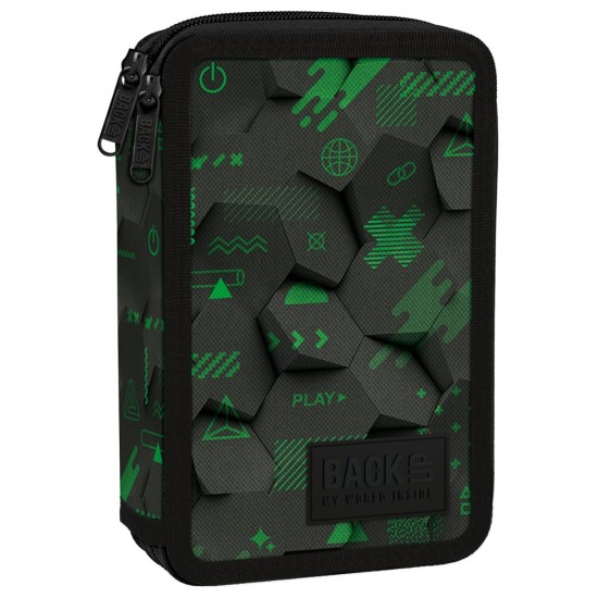 BackUp kétrekeszes, emeletes tolltartó, felszereléssel, 3D geometry