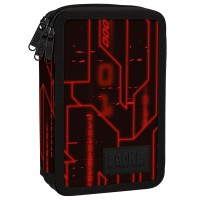 BackUp háromrekeszes, emeletes tolltartó, felszereléssel, energy - red