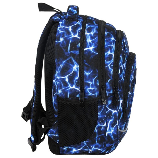 BackUP négyrekeszes iskolatáska, hátizsák, shining water
