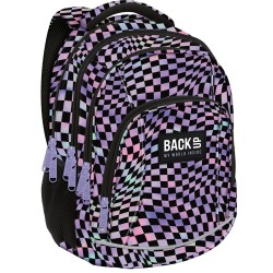 BackUP négyrekeszes iskolatáska, hátizsák, pepita szivárványos