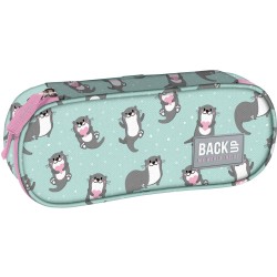 BackUP tolltartó lányoknak, ovális, cipzáras, kicsi hód, azúrkék