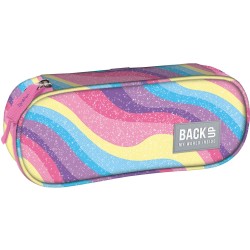 BackUP tolltartó lányoknak, ovális, cipzáras, rainbow waves, szivárványos