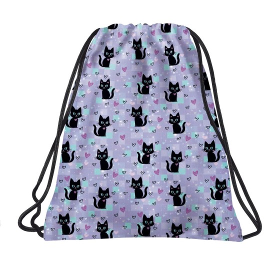 BackUP tornazsák, cicás, fekete - lila