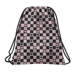 BackUP tornazsák, rózsaszín – fekete, szívecskés