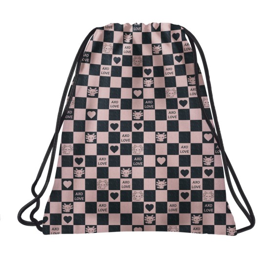 BackUP tornazsák, rózsaszín – fekete, szívecskés