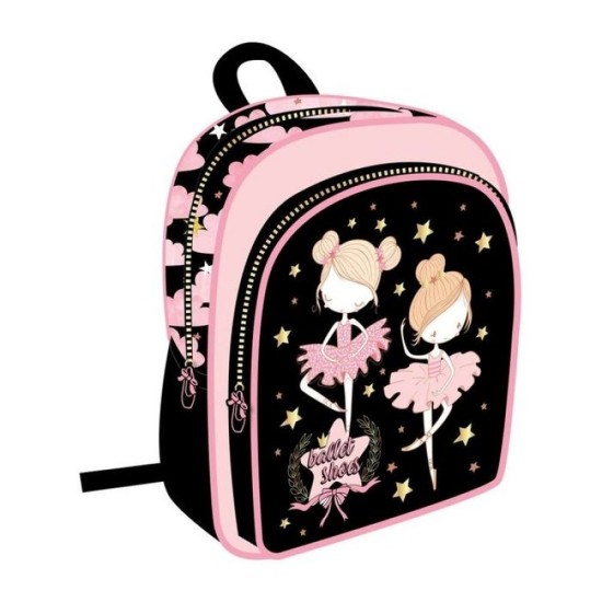 Balerinás kétrekeszes óvodai hátizsák lányoknak, Ballet shoes, rózsaszín