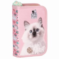 Cleo & Frank egyrekeszes kihajtható tolltartó lányoknak, cicás, Sweet Heart Cleo & Frank egyrekeszes kihajtható tolltartó lányoknak, cicás, Sweet Heart