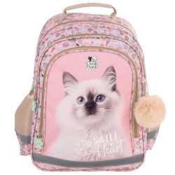 Cleo & Frank ergonomikus iskolatáska és hátizsák lányoknak, cicás, Sweet Heart