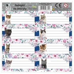 Cleo & Frank füzetcimke, iskolai matrica könyvekhez és füzetekhez, cicás