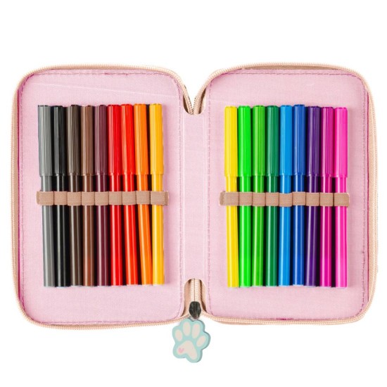 Cleo & Frank háromrekeszes, emeletes tolltartó felszereléssel lányoknak, cicás, Sweet Heart