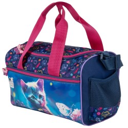 Cleo & Frank sporttáska lányoknak, cicás, kék