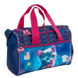 Cleo & Frank sporttáska lányoknak, cicás, kék