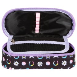 Egyrekeszes cipzáras tolltartó lányoknak, ovális, unikornisos, Born to be Unicorn