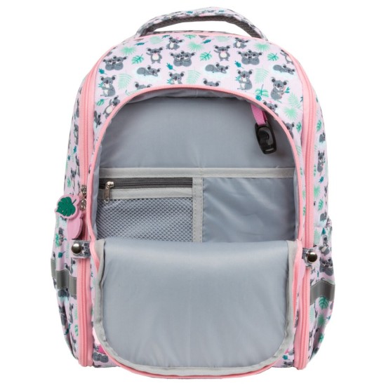 Egyrekeszes hátizsák lányoknak, koalás rózsaszín