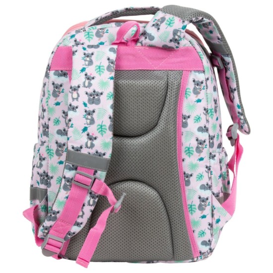 Egyrekeszes hátizsák lányoknak, koalás rózsaszín