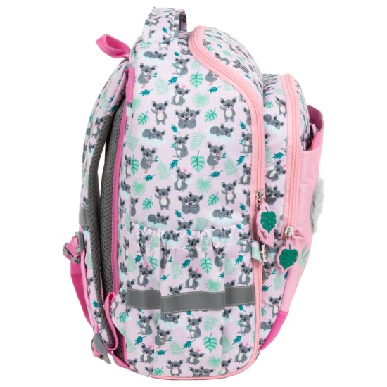 Egyrekeszes hátizsák lányoknak, koalás rózsaszín