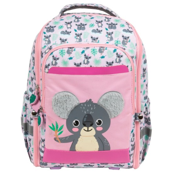 Egyrekeszes hátizsák lányoknak, koalás rózsaszín