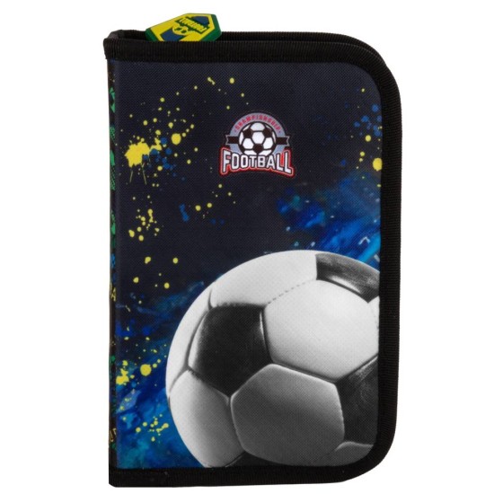 Egyrekeszes, kihajtható tolltartó fiúknak, focis, Football fan