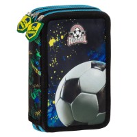 Háromrekeszes, kihajtható tolltartó fiúknak, focis, Football fan