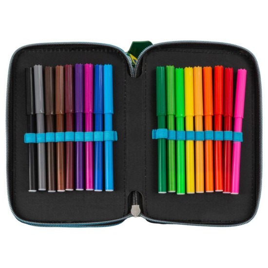 Háromrekeszes, kihajtható tolltartó fiúknak, focis, Football fan