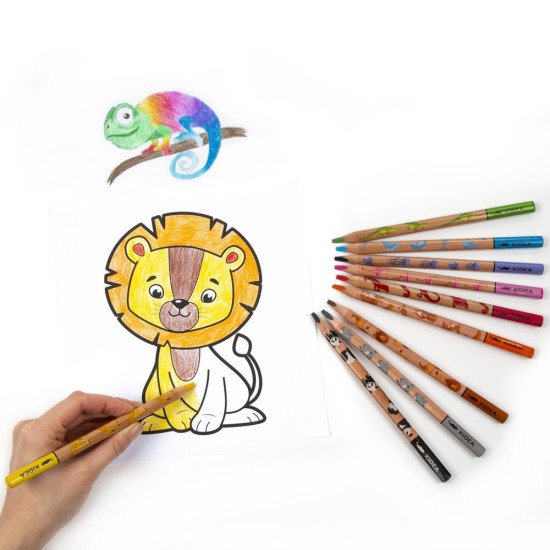 Jumbo Safari háromszög alakú színes ceruza készlet, 10 színű