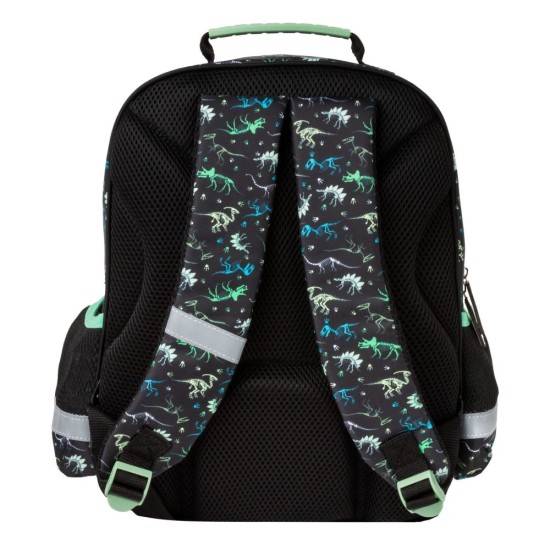 Kétrekeszes elsős iskolatáska és hátizsák fiúknak, dinoszauruszos, T-Rex Attack