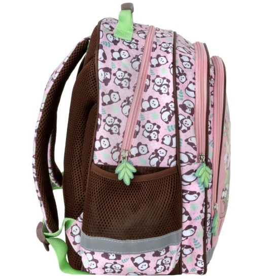Kétrekeszes elsős iskolatáska és hátizsák lányoknak, Panda mania