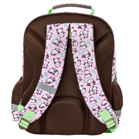 Kétrekeszes elsős iskolatáska és hátizsák lányoknak, Panda mania