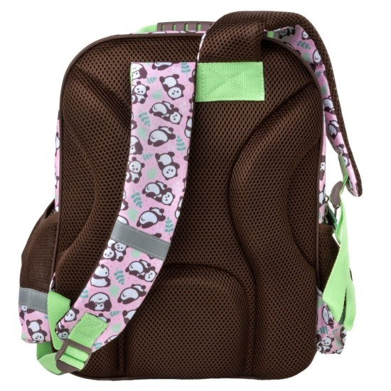 Kétrekeszes elsős iskolatáska és hátizsák lányoknak, Panda mania